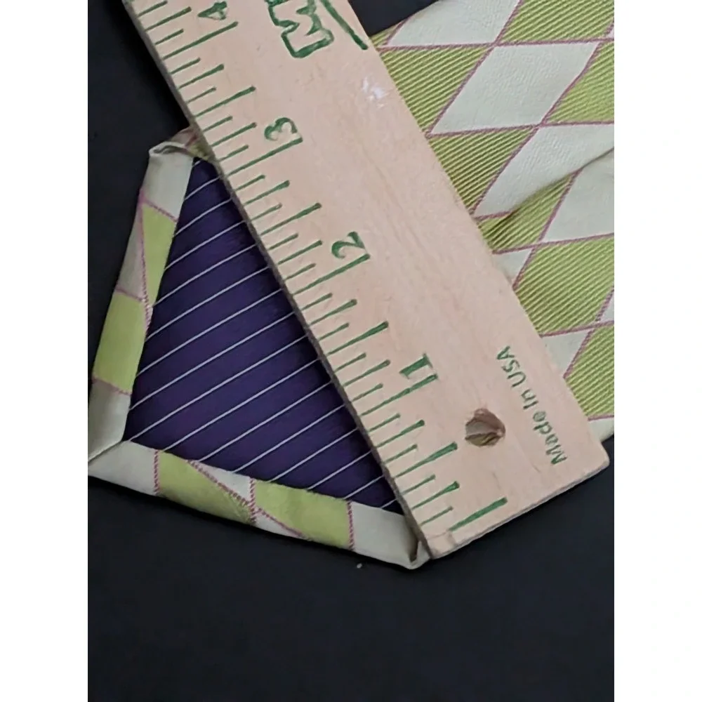 STEVEN by  Steven Land Men's Geometric Golden Yellow Diamond Tie 100% Microfiber